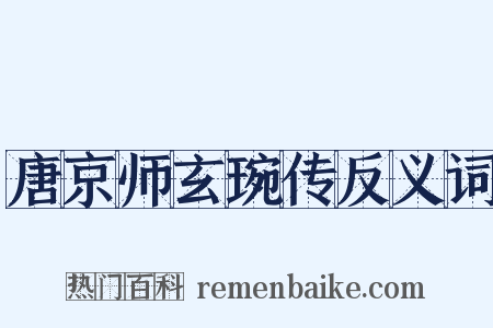 唐京师玄琬传反义词是什么意思的图片